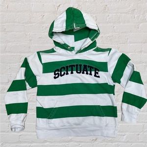 Scituate Massachusetts Green Striped Youth Hoodie